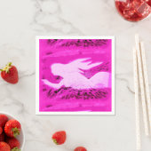 Serviette En Papier pointant rose mermaid (En situation)