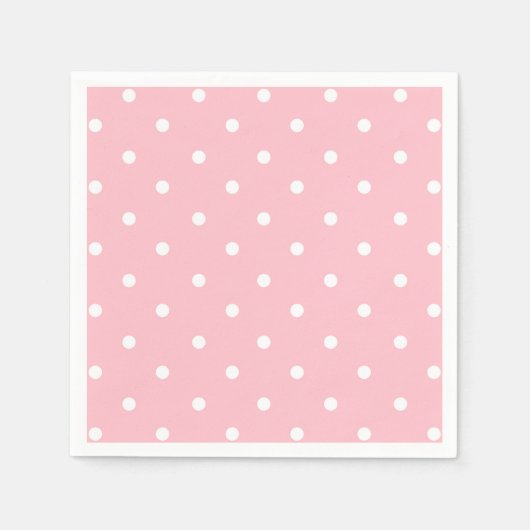 Serviette En Papier Pointe rose blanche (Devant)
