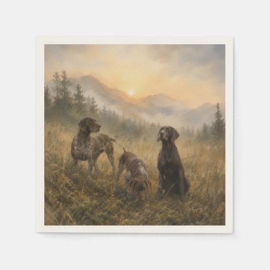 Serviette En Papier Pointer allemand - Collection de chasse (Devant)