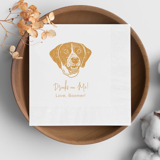 Serviette En Papier Pointer Chien Boisson Personnalisée Sur Moi