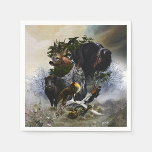 Serviette En Papier Pointeur À poils durs allemand