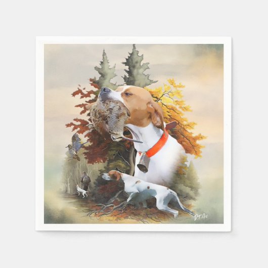 Serviette En Papier Pointeur anglais (Devant)