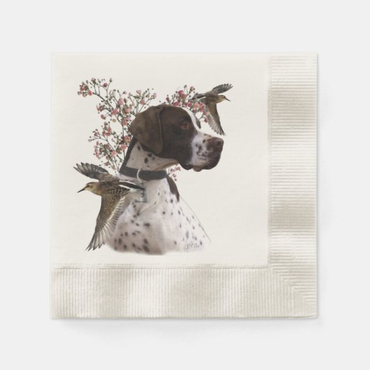 Serviette En Papier Pointeur anglais, chasse aux oiseaux (Devant)