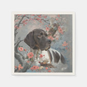 Serviette En Papier Pointeur anglais, chasse aux oiseaux (Devant)