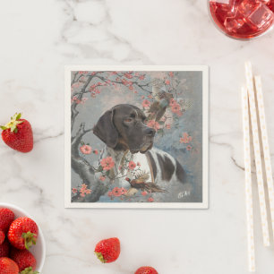 Serviette En Papier Pointeur anglais, chasse aux oiseaux