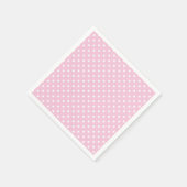 Serviette En Papier Pointillés Classiques Blanc - Rose Clair (Coin)