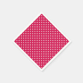 Serviette En Papier Pointillisme Classique Blanc - Framboise (Coin)