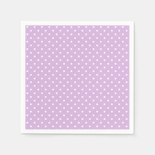 Serviette En Papier Pointillisme Classique Blanc - Lilas Doux (Devant)