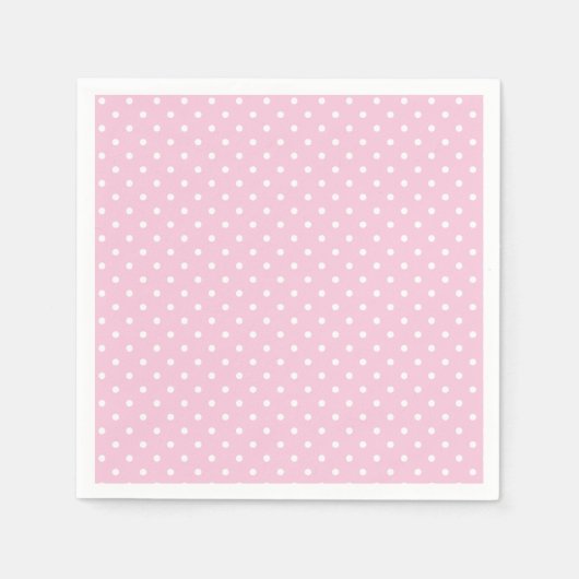 Serviette En Papier Pointillisme Classique Blanc - Rose Clair (Devant)