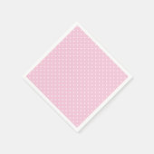 Serviette En Papier Pointillisme Classique Blanc - Rose Clair (Coin)