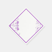 Serviette En Papier Pointillisme de libellule violet et blanc personna (Coin)