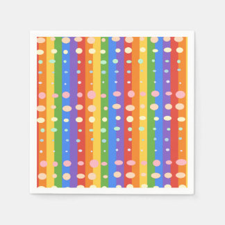 SERVIETTE EN PAPIER POINTS ARC-EN-CIEL