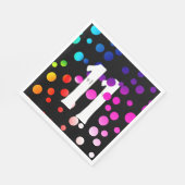 Serviette En Papier Points arc-en-ciel du 11e anniversaire en noir (Coin)