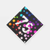 Serviette En Papier Points arc-en-ciel du 75e anniversaire en noir (Coin)