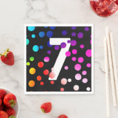Serviette En Papier Points arc-en-ciel du 7e anniversaire (En situation)