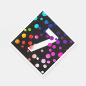 Serviette En Papier Points arc-en-ciel du 7e anniversaire (Coin)