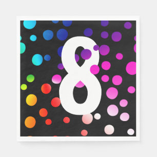 Serviette En Papier Points arc-en-ciel du 8e anniversaire