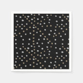 Serviette En Papier Points argent et or (Devant)