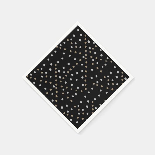 Serviette En Papier Points argent et or (Coin)