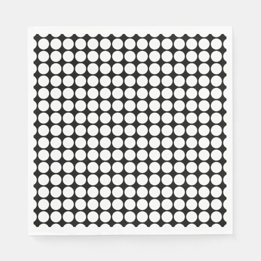 Serviette En Papier Points blancs minimaux sur fond noir uni (Devant)