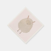 Serviette En Papier Points blancs Rond Dormir Mouton (Coin)