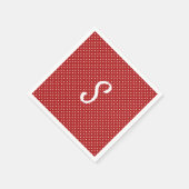 Serviette En Papier points blancs sur monogramme rouge (Coin)