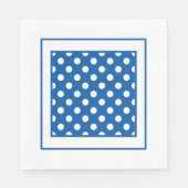 Serviette En Papier Points Bleus Et Blanc (Devant)