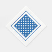 Serviette En Papier Points Bleus Et Blanc (Coin)