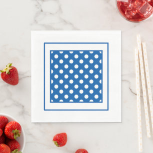 Serviette En Papier Points Bleus Et Blancs