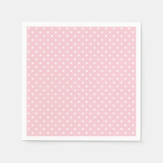 Serviette En Papier Points classiques blancs - Rose (Devant)