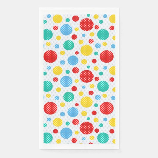 Serviette En Papier Points Colorés  (Devant)