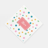 Serviette En Papier Points colorés joyeux Personnalisés (Coin)