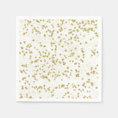 Serviette En Papier Points Confetti à étincelles d'or (Devant)