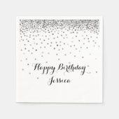 Serviette En Papier Points Confetti Argent (Devant)