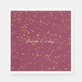 Serviette En Papier Points Confetti blancs d'or de Bourgogne (Devant)