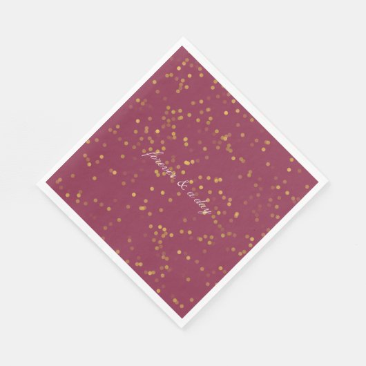 Serviette En Papier Points Confetti blancs d'or de Bourgogne (Coin)