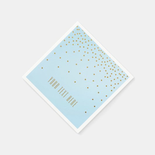 Serviette En Papier Points Confetti Bleu clair et Or (Coin)