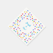 Serviette En Papier Points Confetti colorés 1er anniversaire Modèle (Coin)