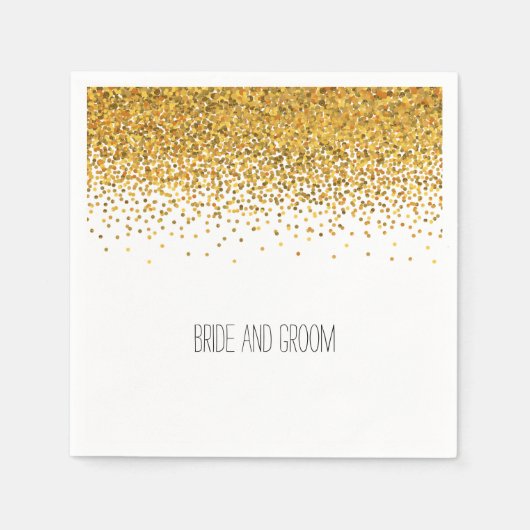 Serviette En Papier Points Confetti Glam Or (Devant)