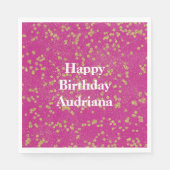 Serviette En Papier Points Confetti Glitzy Rose Or Étincelle (Devant)