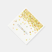 Serviette En Papier Points Confetti Jaune Or (Coin)