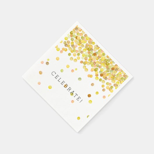 Serviette En Papier Points Confetti Jaune Or (Coin)