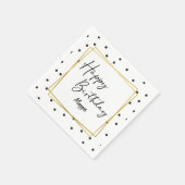 Serviette En Papier Points Confetti noirs et blancs pour elle (Coin)