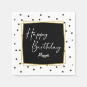 Serviette En Papier Points Confetti noirs et blancs pour elle (Devant)