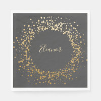 Points Confetti Ombre Or Gris Noir Personnalisés