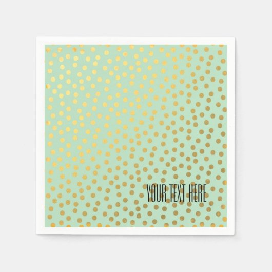 Serviette En Papier Points Confetti Or Chic Mint (Devant)