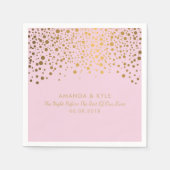 Serviette En Papier Points Confetti Or Design sur Design rose pâle (Devant)