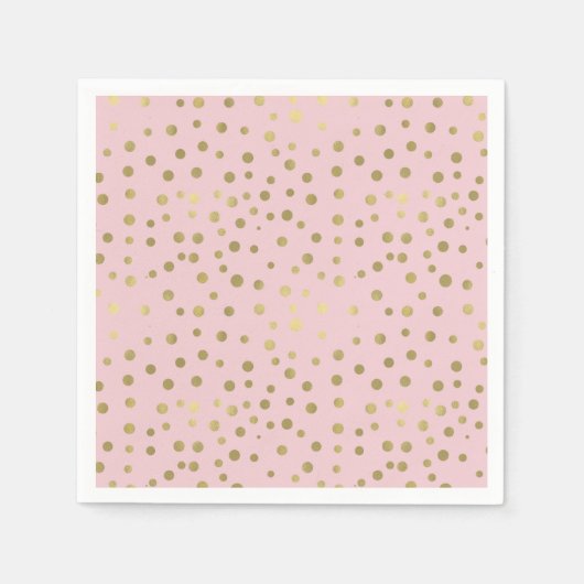 Serviette En Papier Points Confetti Or Rose (Devant)