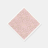 Serviette En Papier Points Confetti Or Rose (Coin)