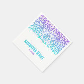 Serviette En Papier Points Confetti Purple Bat mitzvah Turquoise (Coin)